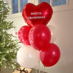 크리스마스 풍선 레드 화이트 장식 하트 데코 홈 파티 소품