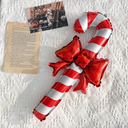 크리스마스 풍선 리본 지팡이 캔디 파티 용품 데코 소품