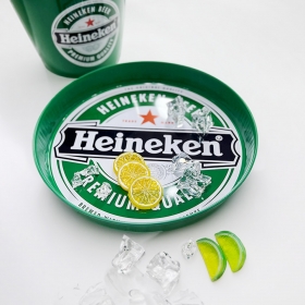 캠핑 원형 틴트레이 철제 쟁반 하이네켄 로고 빈티지 글램핑 소품