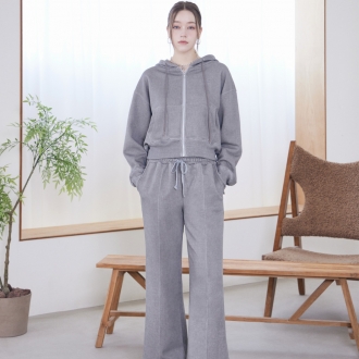 유어즈 크롭절개 후드집업