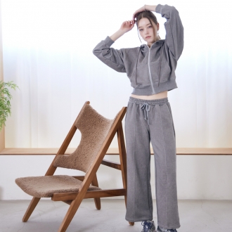 유어즈 절개 밴딩 와이드팬츠