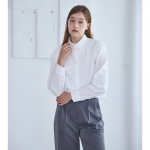 유어즈 화이트 크롭 셔츠