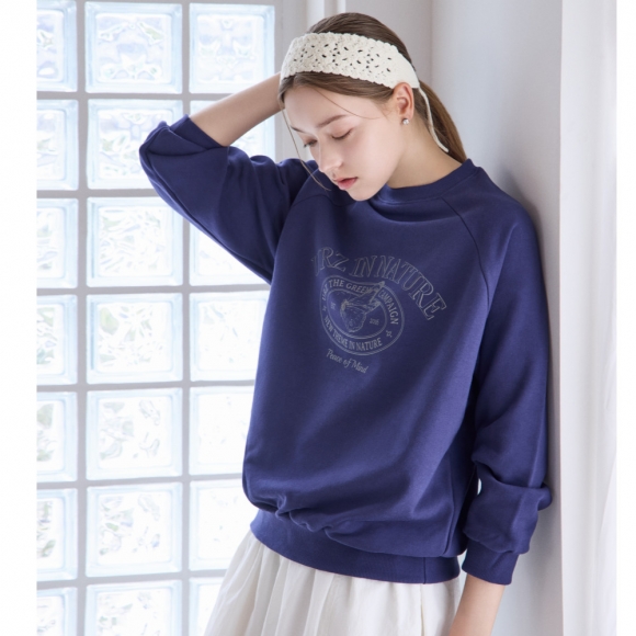 유어즈 뉴베이직 유니크 버터플라이 그래픽 맨투맨