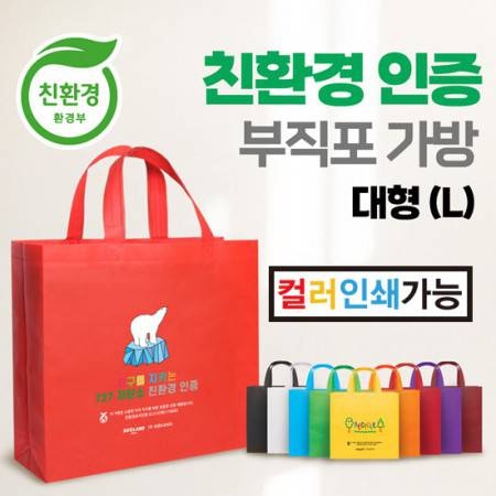 친환경 부직포 가방 [대(L) : 42 x 38 x 12(cm)]