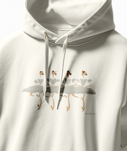VERONICA J - LITTE 4 SWAN HOODIES - CREAM WHITE