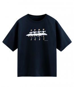 VERONICA J - LITTE 4 SWAN T SHIRT - BLUE BLACK