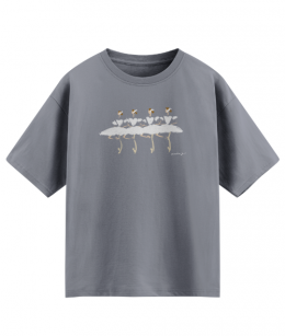 VERONICA J - [2차 재입고] LITTE 4 SWAN T SHIRT - SMOKY BLUE GRAY