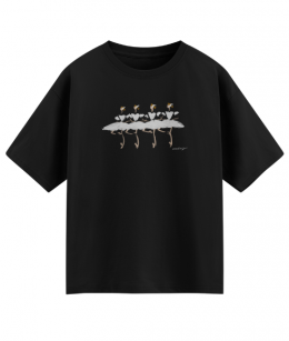 VERONICA J - LITTE 4 SWAN T SHIRT - BLACK