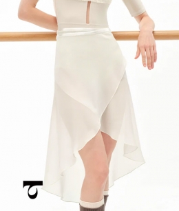 Typha - High-Low Hem Wrap Skirt with Silver Waistband