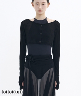 [12차 Reorder |9월 3주차 순차예약발송] Toitoi - Snap Cardigan Shrug _ Black