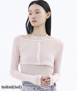 [12차 Reorder |9월 3주차 순차예약발송] Toitoi - Snap Cardigan Shrug _ Misty Peach