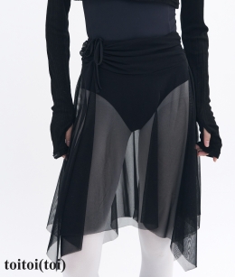 Toitoi - Bow of Air Mesh Skirt _ Black