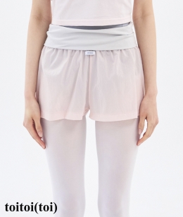 [5차 Reorder]Toitoi - Contrast Sheer Shorts _ Peach Pink/Light Grey