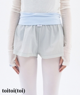 [6차 Reorder]Toitoi - Contrast Sheer Shorts _ Sky Blue/Moss Grey
