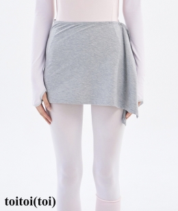 Toitoi - Button Wrap Skirt _ Melange Grey