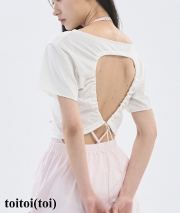[3차 Reorder]Toitoi - Circle Back Crop Tee _ Off White