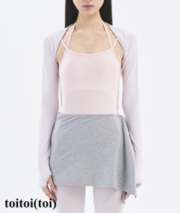 [Reorder]Toitoi - Line Trim Shrug _ Milk Pink/Light Grey