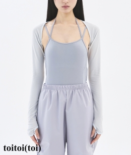 Toitoi - Line Trim Shrug _ Light Grey/Soft Mint