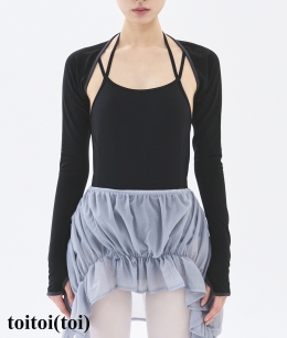 [Reorder]Toitoi - Line Trim Shrug _ Black/Charcoal
