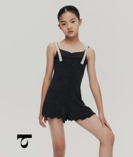 Typha - (K)Gray-Black Suspender Playsuit (주니어사이즈)