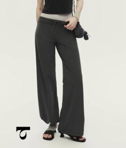 Typha - Fold-Over Wide-Leg Pants with Drawstring Cuffs