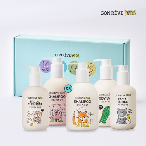 쏭레브 키즈 4종 선물세트 (샴푸+바디워시+페이셜로션+페이셜클렌저+컬러링북)(옵션선택)