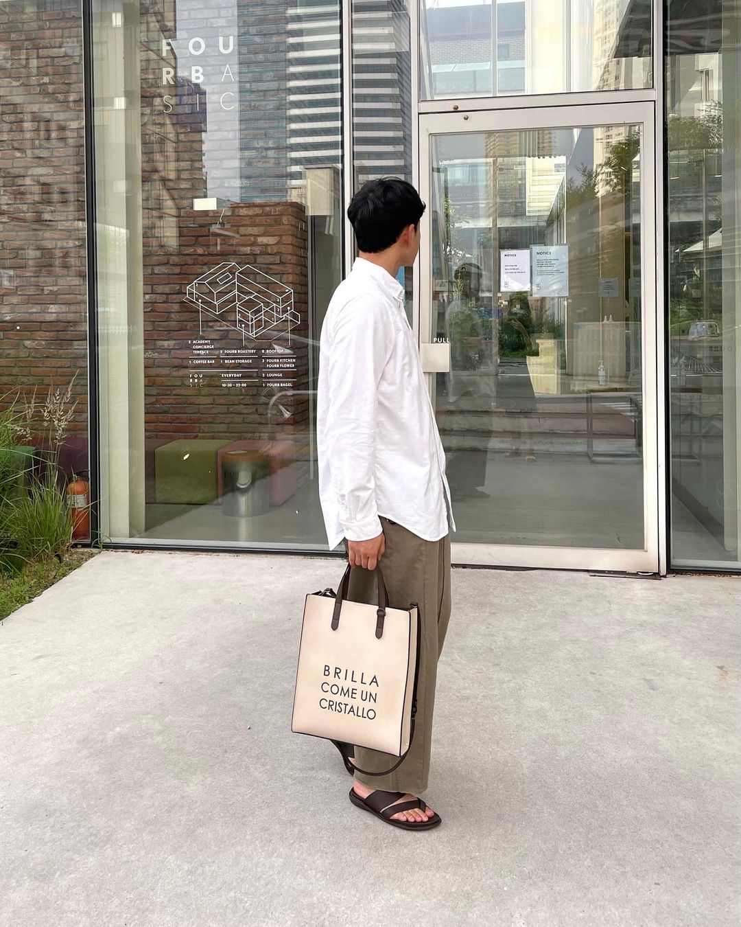 @done__u #OOTD BBYB MARCE Slim Unisex Tote Bag (Sand Ivory)