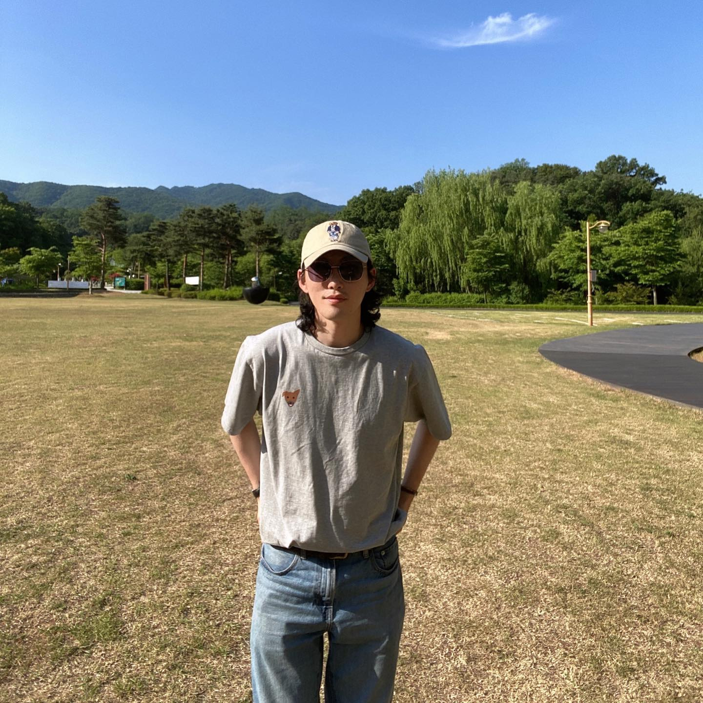 [@seoyoonwoo] Unisex Yellow Tape Over-fit T-shirt (Grey... | Karim Rashid