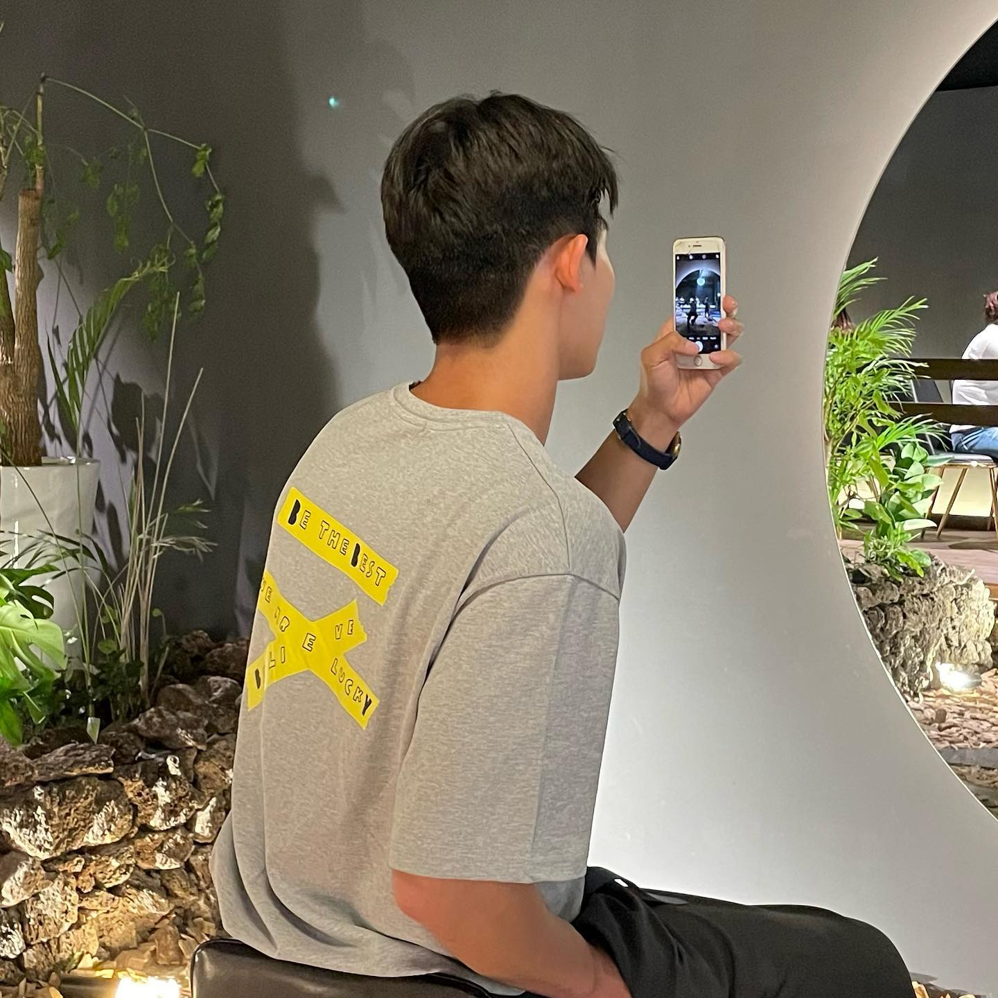 [@limanager._.smile] Unisex Yellow Tape Over-fit T-shir... | Karim Rashid