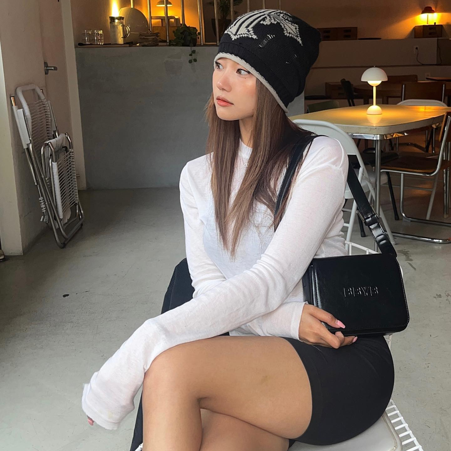 [@bxxyon] Nov Unisex Mini Messenger (Crinkled Black) | Karim Rashid