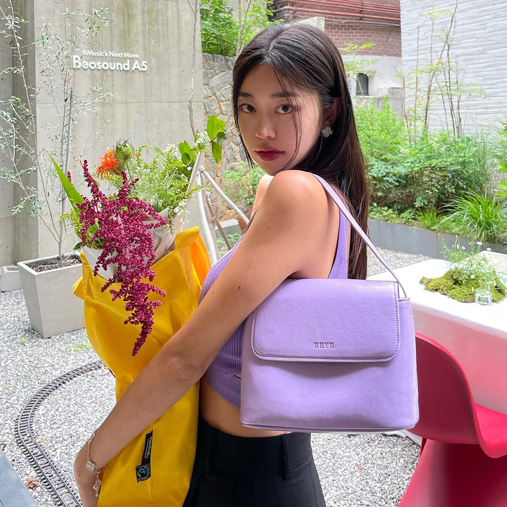 [@park.marron] Ciel Shoulder Bag (Crinkled Violet) | Karim Rashid