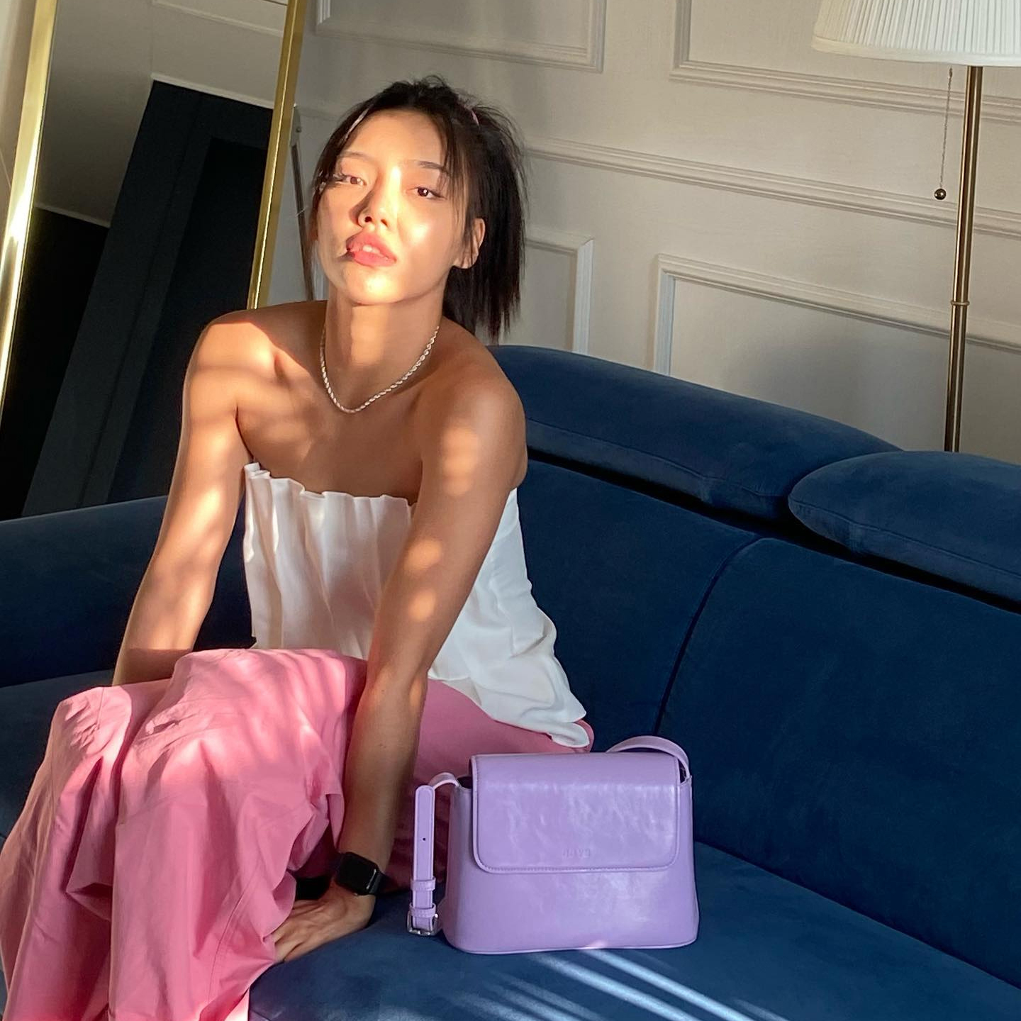 [@_k.moana] Ciel Shoulder Bag (Crinkled Violet) | Karim Rashid