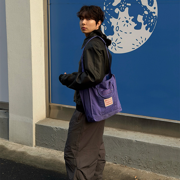 [@zunkoes] MARCE  Nylon Tote Bag (Violet) | Karim Rashid
