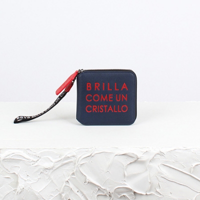 MARCE Zipper Wallet (Peony Navy)