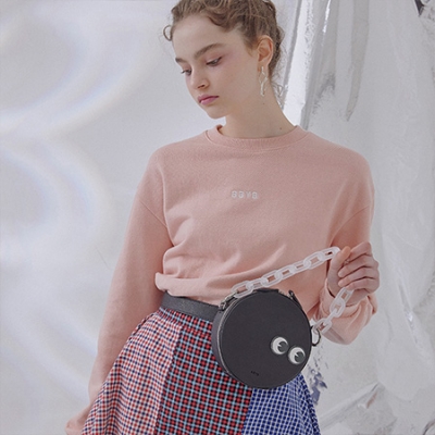 Lettering Loose Fit Sweatshirt (Pink)