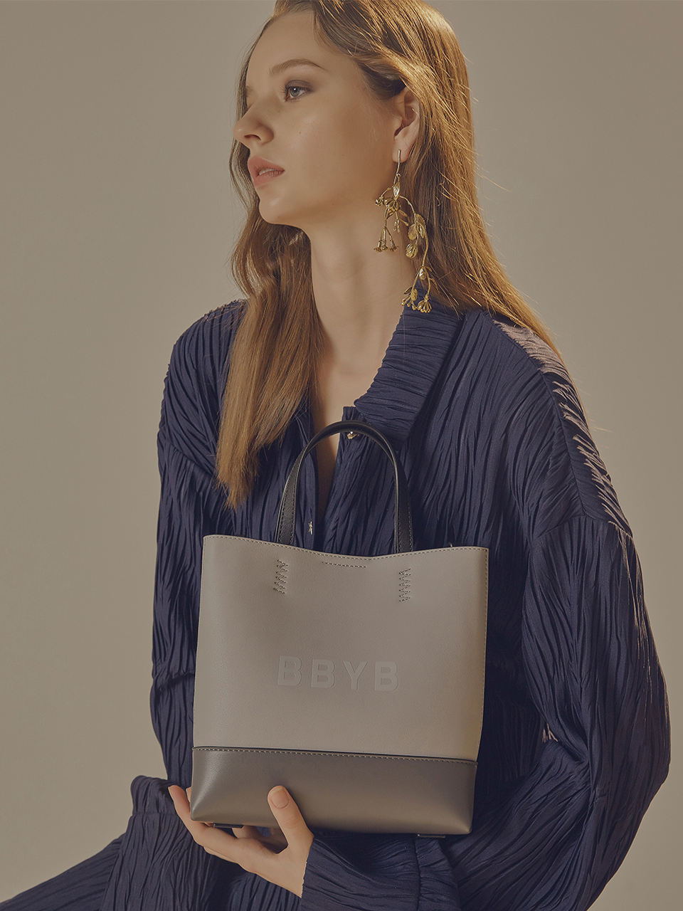 BRUNI Small Tote Bag (Neutral Grey)