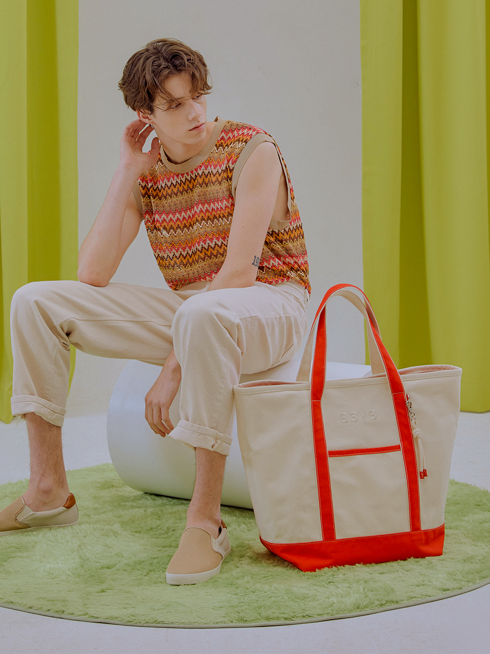[리퍼브] Tropical Market Bag (Extra-large) Red