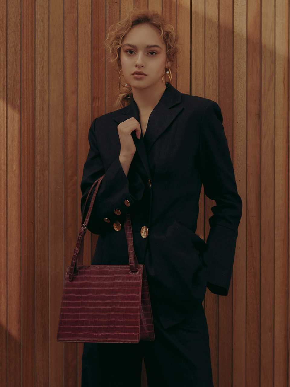 Croc Dahlia (M) Bag (Tawny Port Wine)