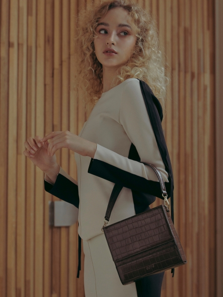 Croc Lily Bag (Chestnut Brown)