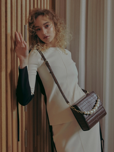 Croc Lily Bag (Chestnut Brown)