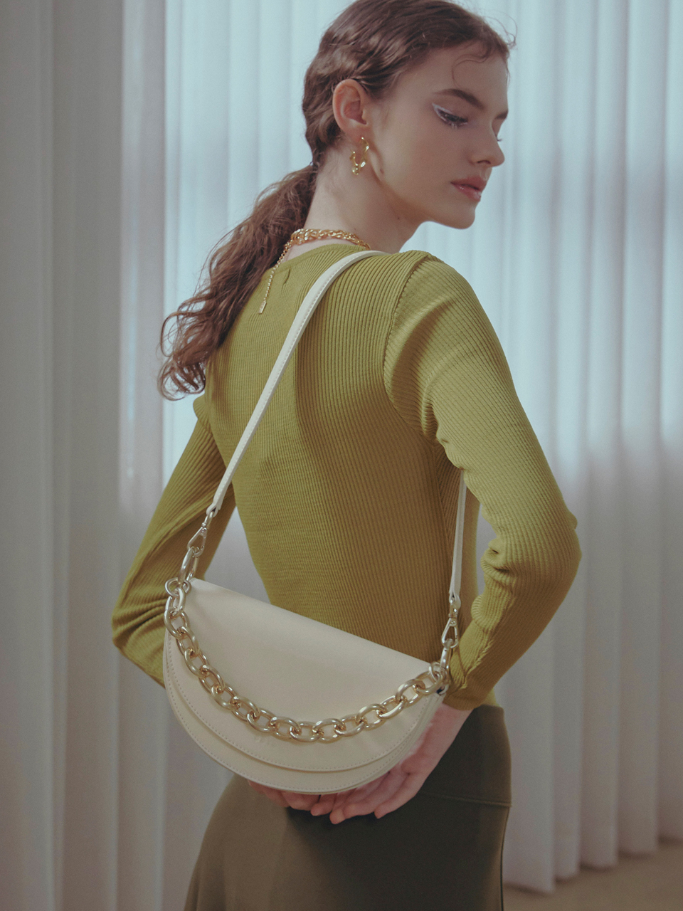 Atti Saddle Cross Bag (Ivory Cream)