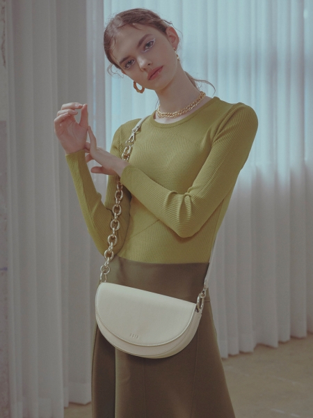 Atti Saddle Cross Bag (Ivory Cream)