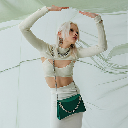 Nicke Chain Shoulder Bag (Forest Green) Nicke Chain Shoulder Bag (Forest Green)