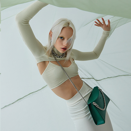 Nicke Chain Shoulder Bag (Forest Green) Nicke Chain Shoulder Bag (Forest Green)