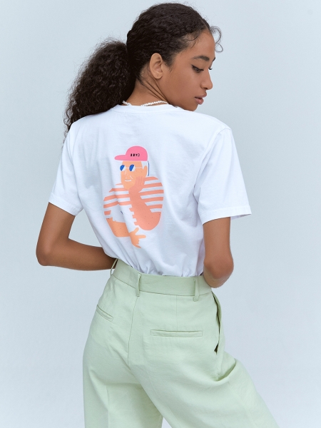 [BBYB X 권신홍] Unisex Old Boy Over-fit T-shirt (White)