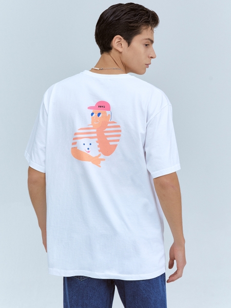[BBYB X 권신홍] Unisex Old Boy Over-fit T-shirt (White)