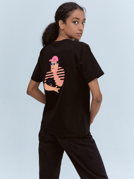 [BBYB X 권신홍] Unisex Old Boy Over-fit T-shirt (Black)
