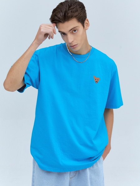 [BBYB X 권신홍] Unisex Yellow Tape Over-fit T-shirt (Blue)