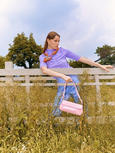 Lala Shoulder Bag (Crinkled Pink)