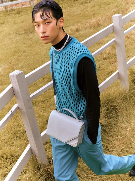 [리퍼브] Mago Unisex Satchel Cross Bag (Dove Grey)